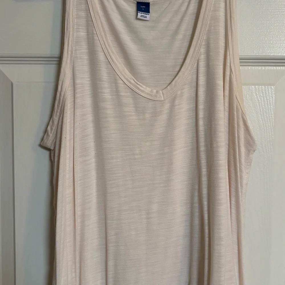 Old Navy Women's Luxe Tank Tops - Coral and Cream - Picture 3 of 4